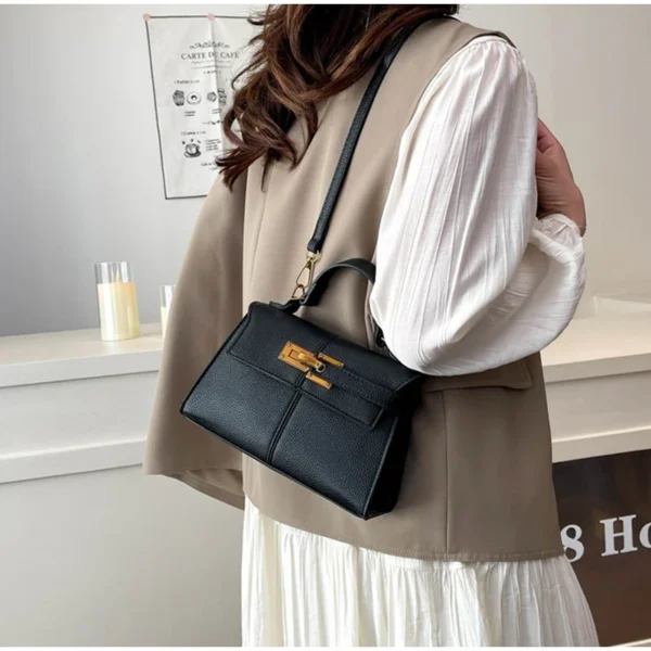 Trapezoidal Crossbody Bag, Niche Designer Soft Shoulder Bag,Fashionable Commuting Versatile Messenger Bag,Lady Buckle Handbag - Image 33