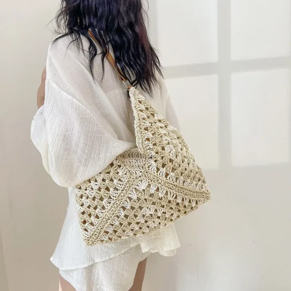 Women Weaving Clutches knit bag Large Portable Shoulder Bag Summer Beach Purses Shopper Satchel Female Tote Bags Handbags - Image 17