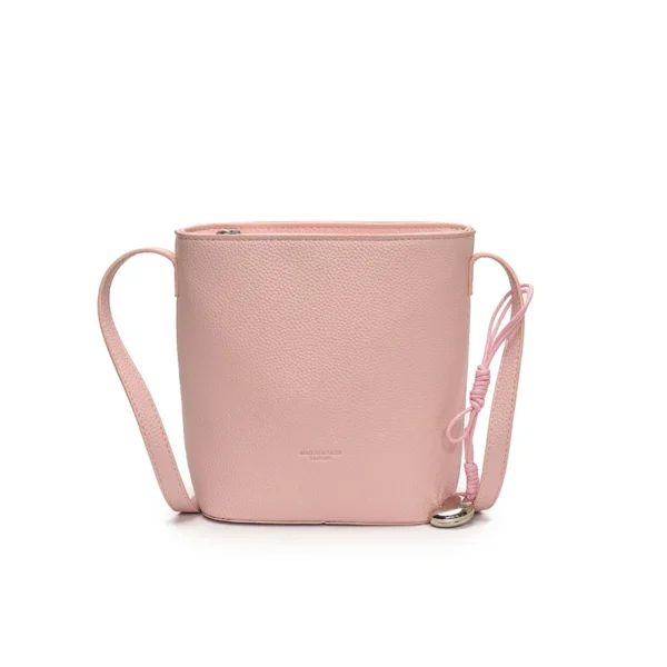 Lychee Pattern Mini Shoulder Bucket Bags For Women Pure Color PU Leather Cross Body Bag With Pendant 2025 Summer Latest Handbags - Image 9