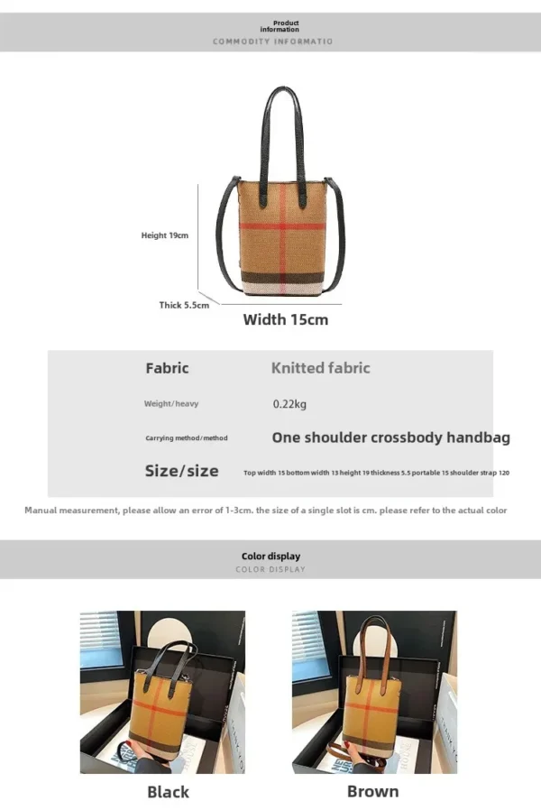 Fashionable Color Block Women's Shoulder Crossbody Bucket Bag Handbag Stylish Design High End Feeling New Hot Sale Of The Season - Image 10