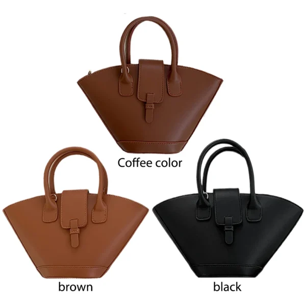 Luxury Designer Fashion Handbag PU Leather Tote Bag Large Capacity Trendy Crossbody Bag Trapezoid Bucket Bag for Women - Image 16