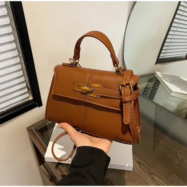 Trapezoidal Crossbody Bag, Niche Designer Soft Shoulder Bag,Fashionable Commuting Versatile Messenger Bag,Lady Buckle Handbag - Image 37