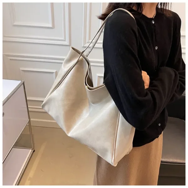 Women Tote Bag Fashion Underarm Pouch Large Capacity Soft Pu Leather Shoulder Bag Retro Crossbody Bag Casual Portable BucketBags - Image 21