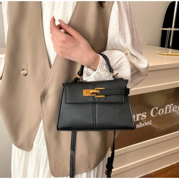 Trapezoidal Crossbody Bag, Niche Designer Soft Shoulder Bag,Fashionable Commuting Versatile Messenger Bag,Lady Buckle Handbag - Image 35