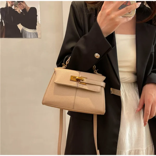 Trapezoidal Crossbody Bag, Niche Designer Soft Shoulder Bag,Fashionable Commuting Versatile Messenger Bag,Lady Buckle Handbag - Image 41