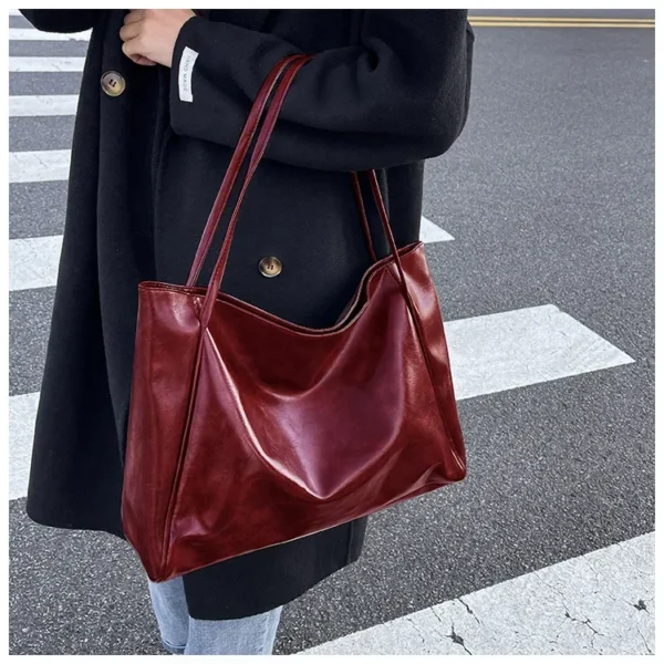 Women Tote Bag Fashion Underarm Pouch Large Capacity Soft Pu Leather Shoulder Bag Retro Crossbody Bag Casual Portable BucketBags - Image 28
