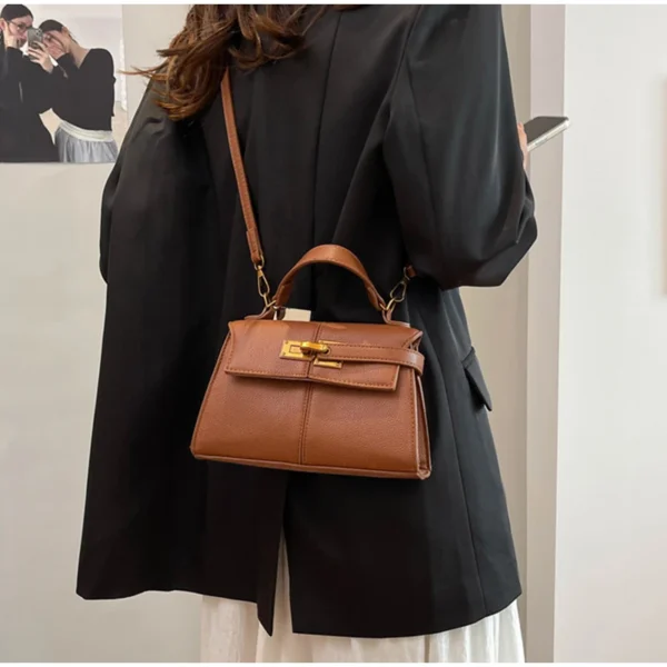 Trapezoidal Crossbody Bag, Niche Designer Soft Shoulder Bag,Fashionable Commuting Versatile Messenger Bag,Lady Buckle Handbag - Image 40
