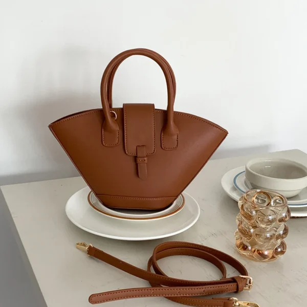 Luxury Designer Fashion Handbag PU Leather Tote Bag Large Capacity Trendy Crossbody Bag Trapezoid Bucket Bag for Women - Image 22