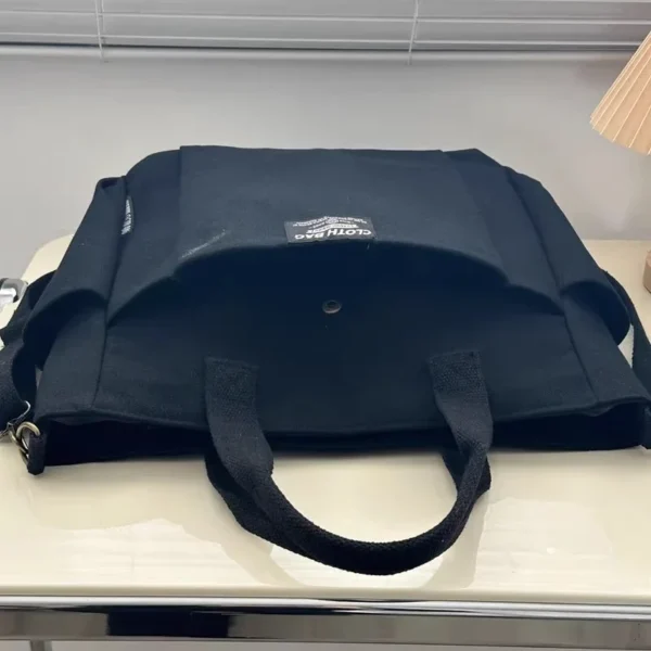 Urban Minimalist Female Student Large Capacity Commuting Horizontal Canvas Single Shoulder Diagonal Cross Portable Tote Bag 2024 - Image 23