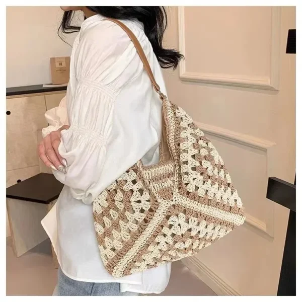 Women Weaving Clutches knit bag Large Portable Shoulder Bag Summer Beach Purses Shopper Satchel Female Tote Bags Handbags - Image 3