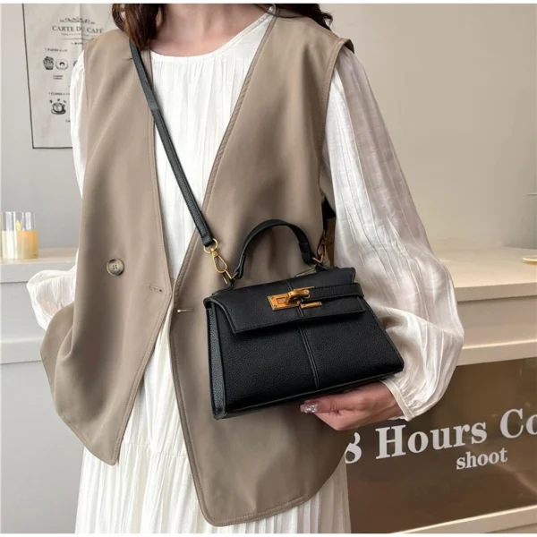 Trapezoidal Crossbody Bag, Niche Designer Soft Shoulder Bag,Fashionable Commuting Versatile Messenger Bag,Lady Buckle Handbag - Image 32