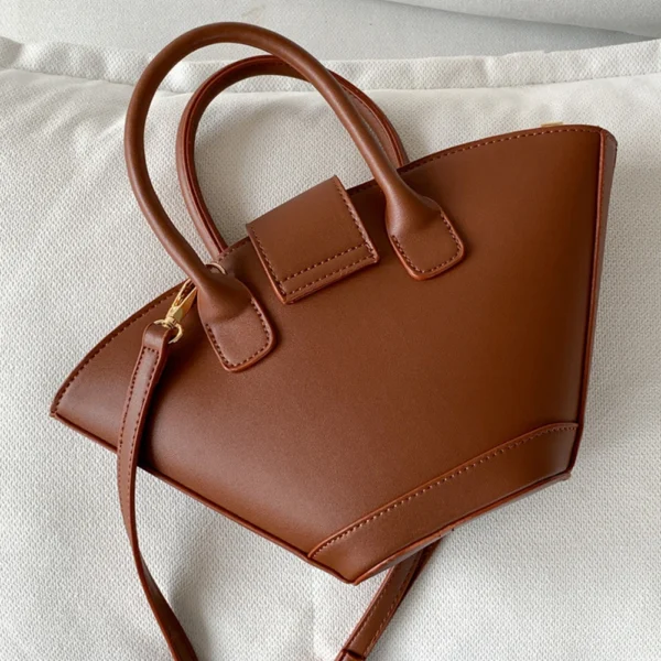 Luxury Designer Fashion Handbag PU Leather Tote Bag Large Capacity Trendy Crossbody Bag Trapezoid Bucket Bag for Women - Image 20