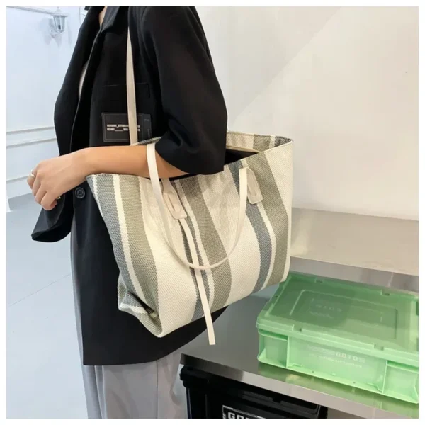Raffia Summer Bags for Woman 2024 Stripe Designer Shoulder Crossbody Shopper Storage Bag Women Casual Canvas Handbag Tote Bag - Image 41