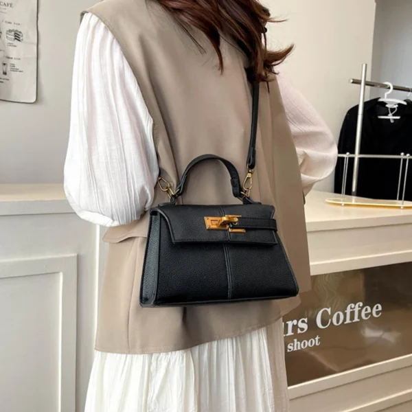 Trapezoidal Crossbody Bag, Niche Designer Soft Shoulder Bag,Fashionable Commuting Versatile Messenger Bag,Lady Buckle Handbag - Image 5
