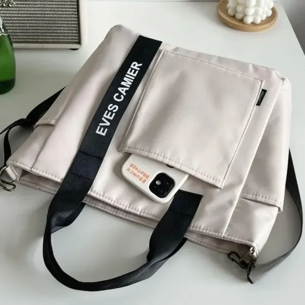 New Casual Tote Large Capacity Shoulder Bag Nylon Waterproof Canvas Handbag Simple Fashion Messenger Bags For Schoolgirl - Image 5