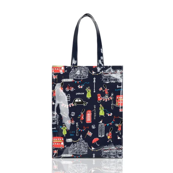 Cartton Print PVC Reusable Women's Shopping Bag Eco Friendly Flower Shopper Handbag Casual Female Student Shoulder Book Purse - Image 7