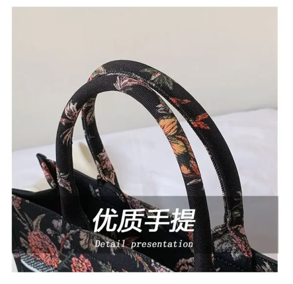 new fashion designer versatile shoulder bag Large capacity canvas handbag for women ethnic style printed travel shopping bag - Image 16
