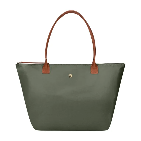 Large Capacity Shoulder Tote Bag for Women Nylon Top-Handle Purse Foldable Weekend Handbag Single Shoulder Soft Leather Bag - Image 4