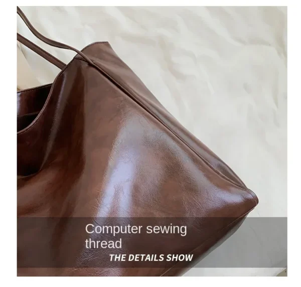 Women Tote Bag Fashion Underarm Pouch Large Capacity Soft Pu Leather Shoulder Bag Retro Crossbody Bag Casual Portable BucketBags - Image 17