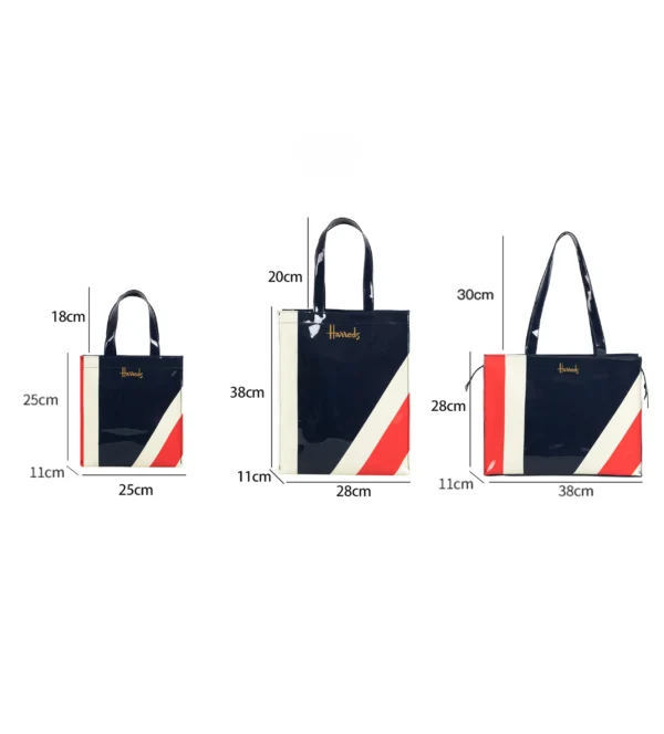 Cartton Print PVC Reusable Women's Shopping Bag Eco Friendly Flower Shopper Handbag Casual Female Student Shoulder Book Purse - Image 31