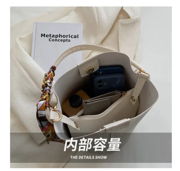 Large Capacity Bag for Women Summer New Fashion Trendy Shoulder Bag Textured Niche Crossbody Bucket Bag - Image 12