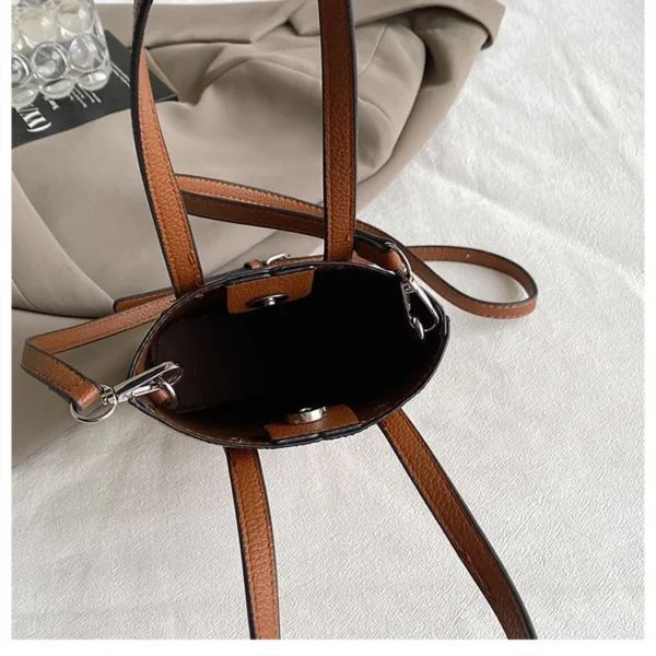 Fashionable Color Block Women's Shoulder Crossbody Bucket Bag Handbag Stylish Design High End Feeling New Hot Sale Of The Season - Image 27