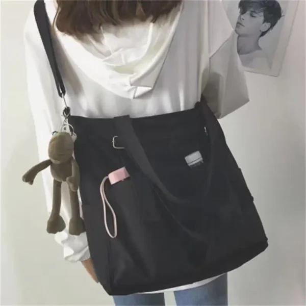 Women Canvas Single Shoulder Bags Large Capacity Hand Bucket Bag Female Crossbody Bags Casual Tote Purses Waterproof Oxford Bags - Image 5