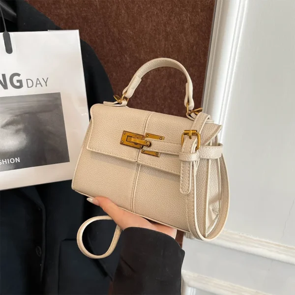 Trapezoidal Crossbody Bag, Niche Designer Soft Shoulder Bag,Fashionable Commuting Versatile Messenger Bag,Lady Buckle Handbag - Image 7