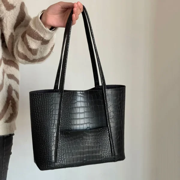 Women Tote Bag High Quality Soft Leather Large Ladies Shoulder Crossbody Bag Luxury Female Shopping Handbag - Image 3