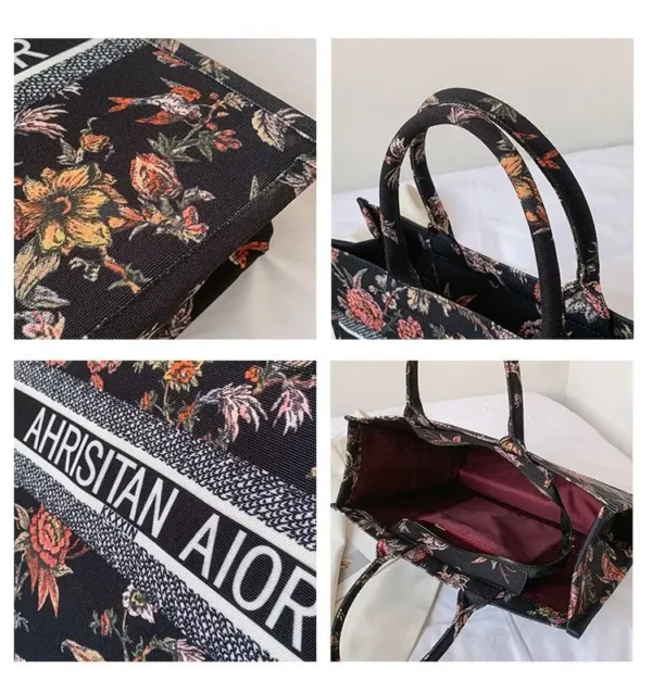 new fashion designer versatile shoulder bag Large capacity canvas handbag for women ethnic style printed travel shopping bag - Image 18