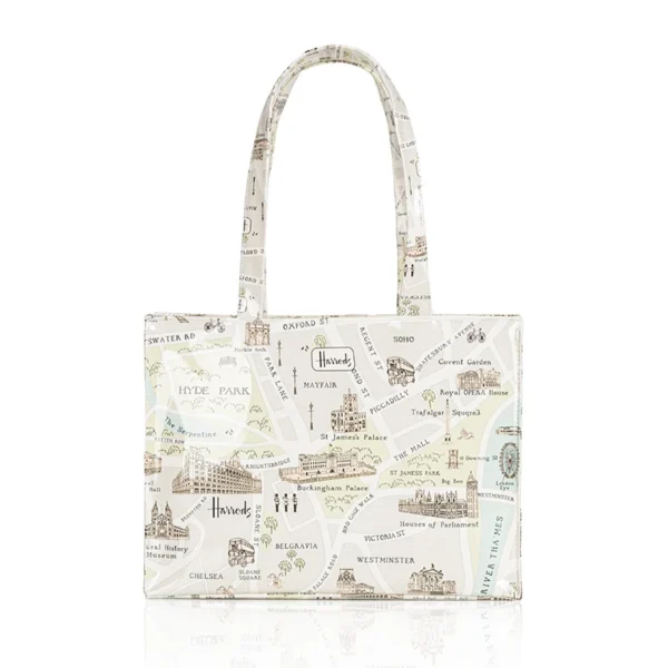 Horizontal Edition PVC Reusable Shopping Bag Eco-friendly London Lady Shopper Bag Large Capacity Waterproof Handbag Shoulder Bag - Image 28