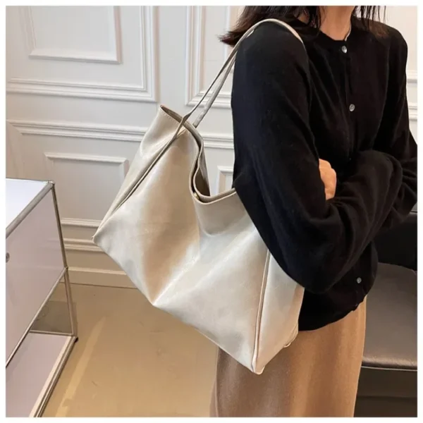 Women Tote Bag Fashion Underarm Pouch Large Capacity Soft Pu Leather Shoulder Bag Retro Crossbody Bag Casual Portable BucketBags - Image 7