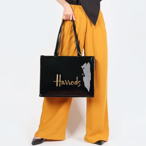 Horizontal Edition PVC Reusable Shopping Bag Eco-friendly London Lady Shopper Bag Large Capacity Waterproof Handbag Shoulder Bag - Image 6